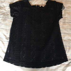 Loft black lace tshirt